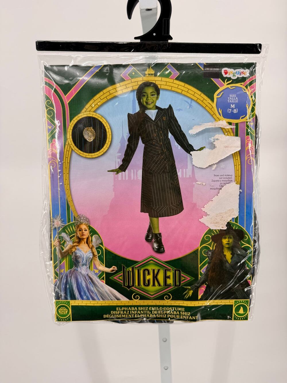 Wicked Elphaba Shiz Child Costume Girls M 7-8 Disguise Dress Halloween New